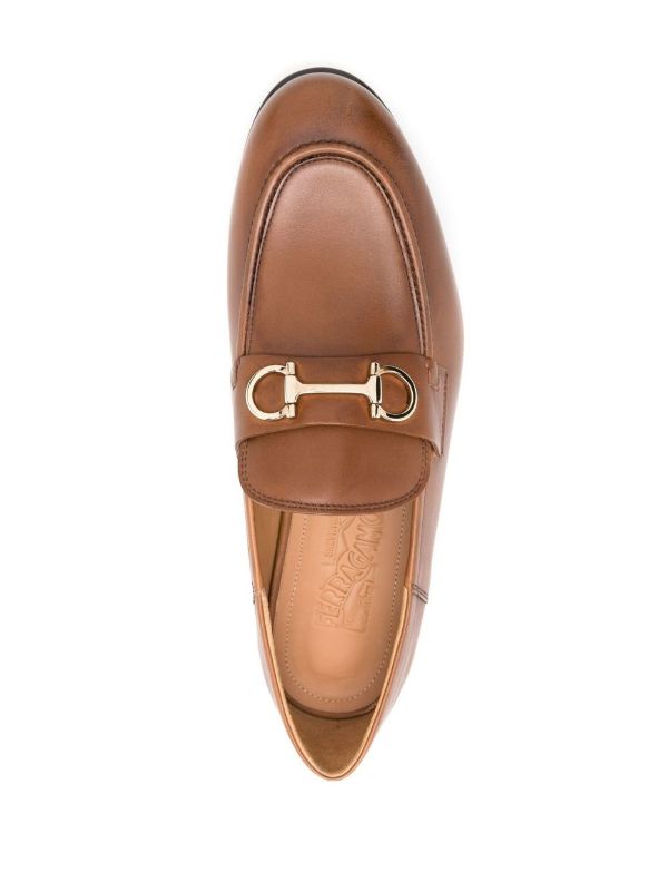 Ferragamo Brown Gancini Leather Loafers | Browns Loafers