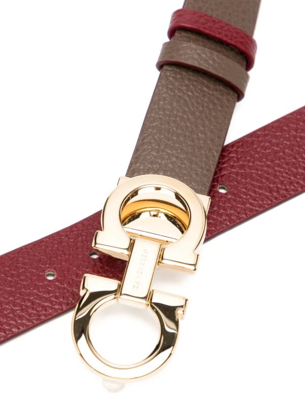 Ferragamo Brown Reversible Leather Gancini Belt | Browns Belts