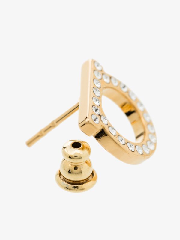 Ferragamo Gold Tone Gancini Crystal Earrings | Browns Earrings