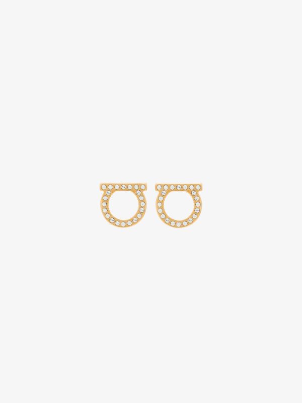 Ferragamo gold tone Gancini crystal earrings | Browns Earrings
