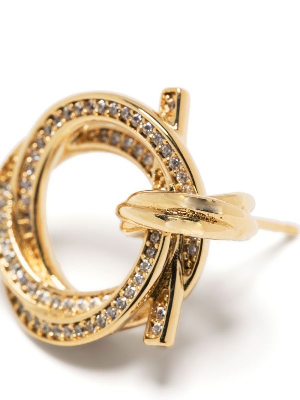 Ferragamo Gold Tone Gancini Crystal-embellished Earrings | Browns Earrings