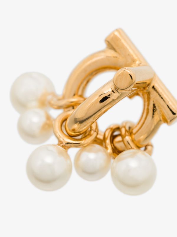 Ferragamo Gold Tone Gancini Pearl Stud Earrings | Browns Earrings