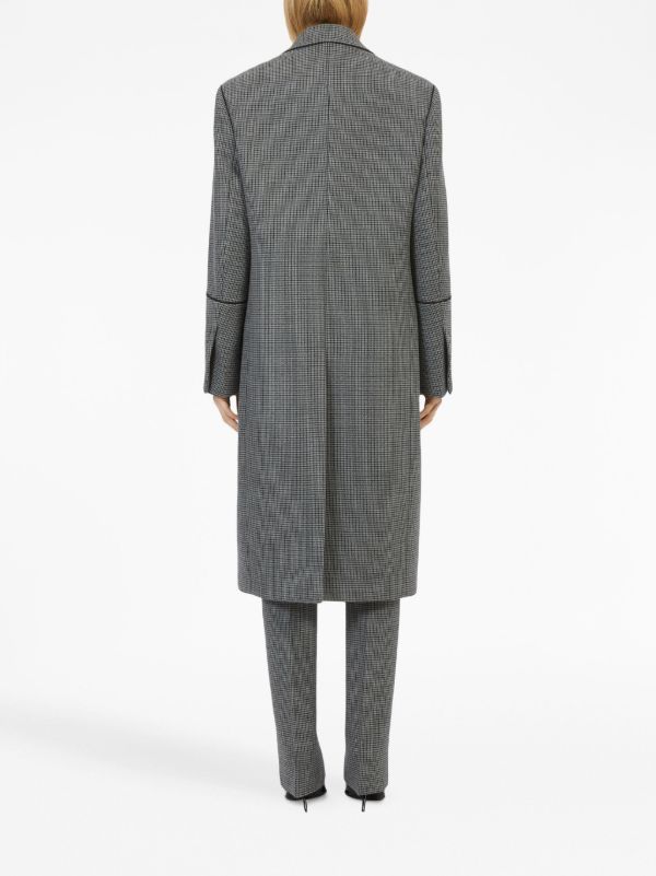 Ferragamo Grey Checked Single-Breasted Coat | Browns Single Breasted Coats