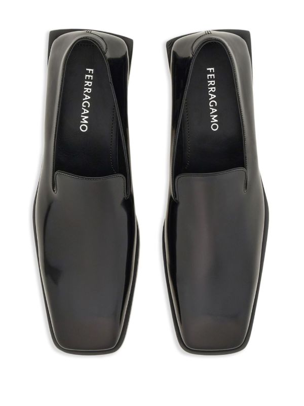 Ferragamo Leather Square-Toe Loafers | Browns Loafers