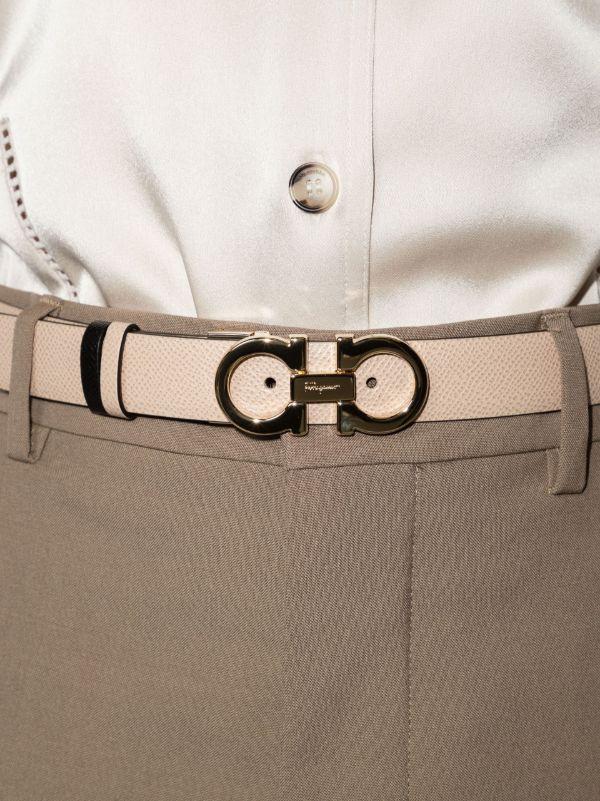 Ferragamo Neutral Donna Reversible Leather Belt | Browns Belts