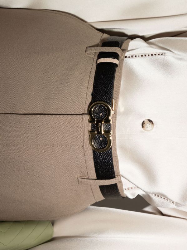 Ferragamo Neutral Donna Reversible Leather Belt | Browns Belts