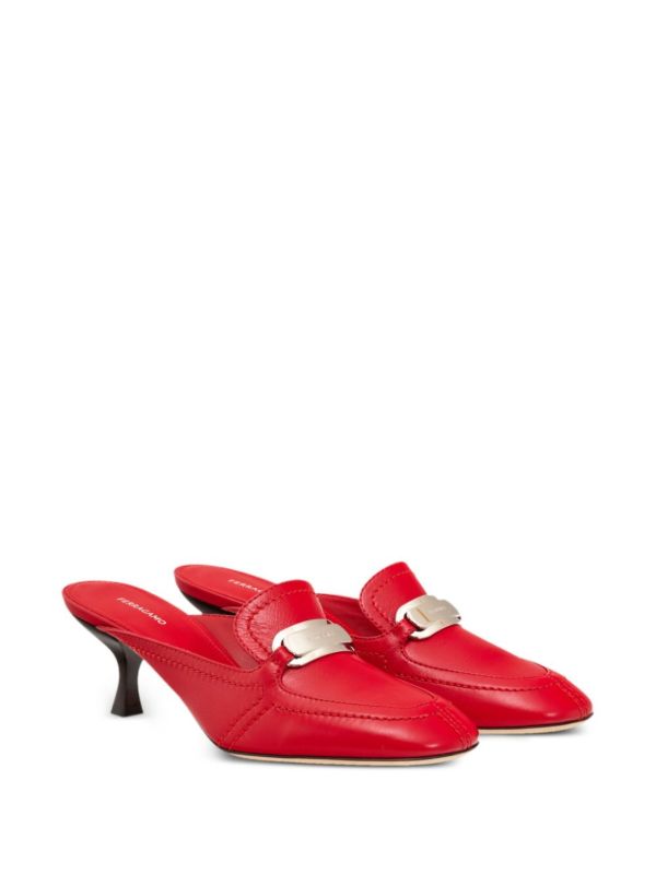 Ferragamo Red New Vara Leather Mules | Browns Mules