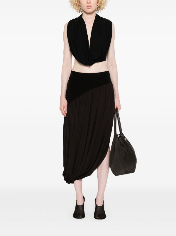 Ferragamo Satin Draped Mini Skirt | Browns Asymmetric & Draped Skirts