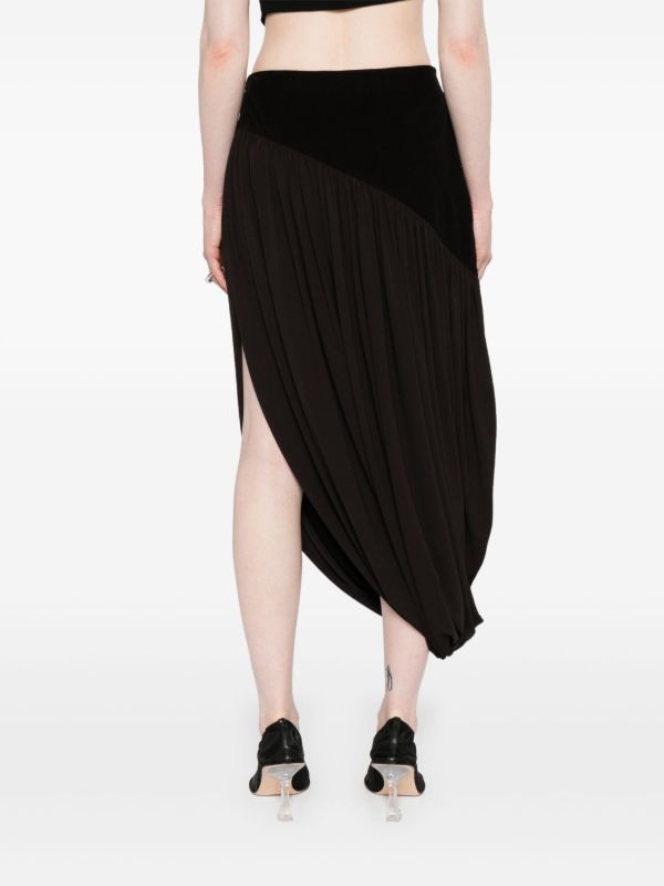 Ferragamo Satin Draped Mini Skirt | Browns Asymmetric & Draped Skirts