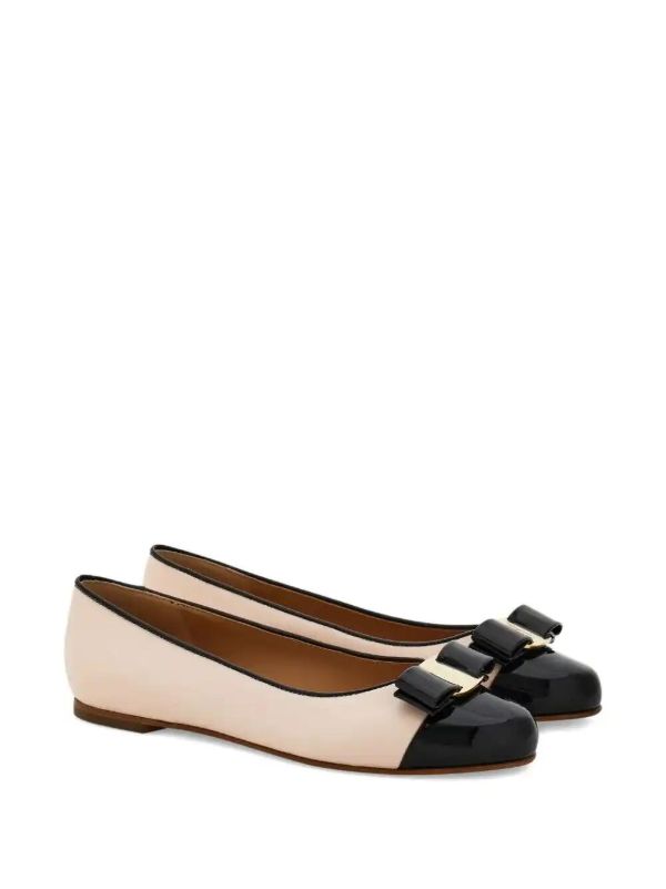 Ferragamo Varina Leather Ballerina Shoes | Browns Ballerina Shoes