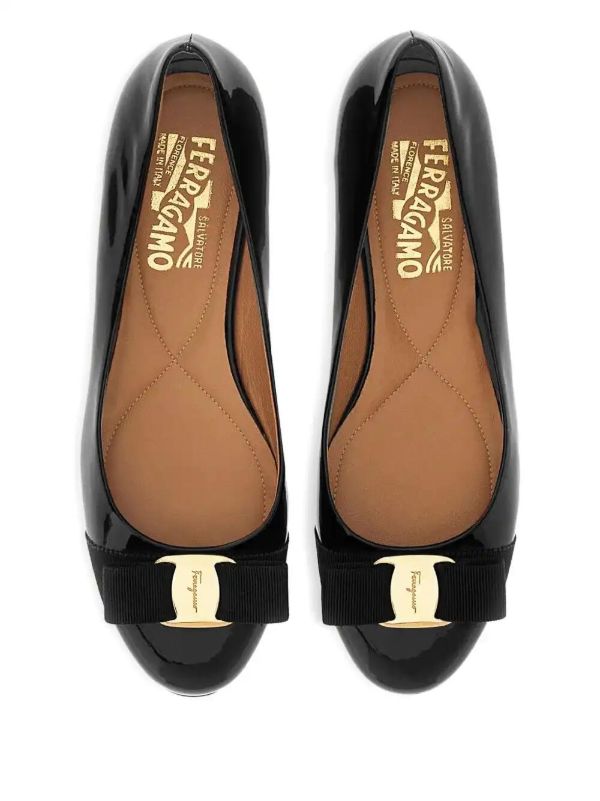 Ferragamo Varina Patent Ballet Flats | Browns Ballerina Shoes