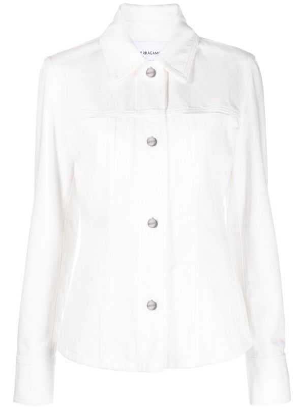 Ferragamo white denim jacket | Browns Denim Jackets