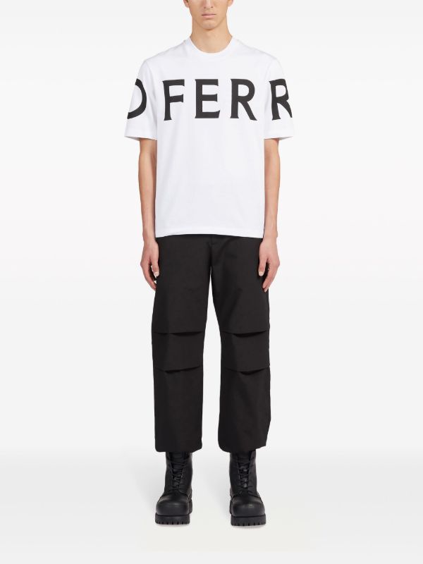 Ferragamo White Logo-Print Cotton T-shirt | Browns T-Shirts