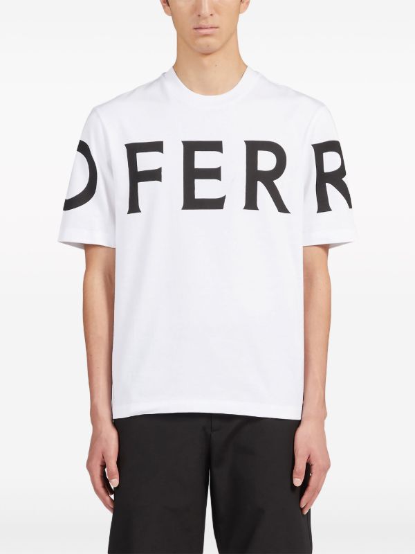 Ferragamo White Logo-Print Cotton T-shirt | Browns T-Shirts