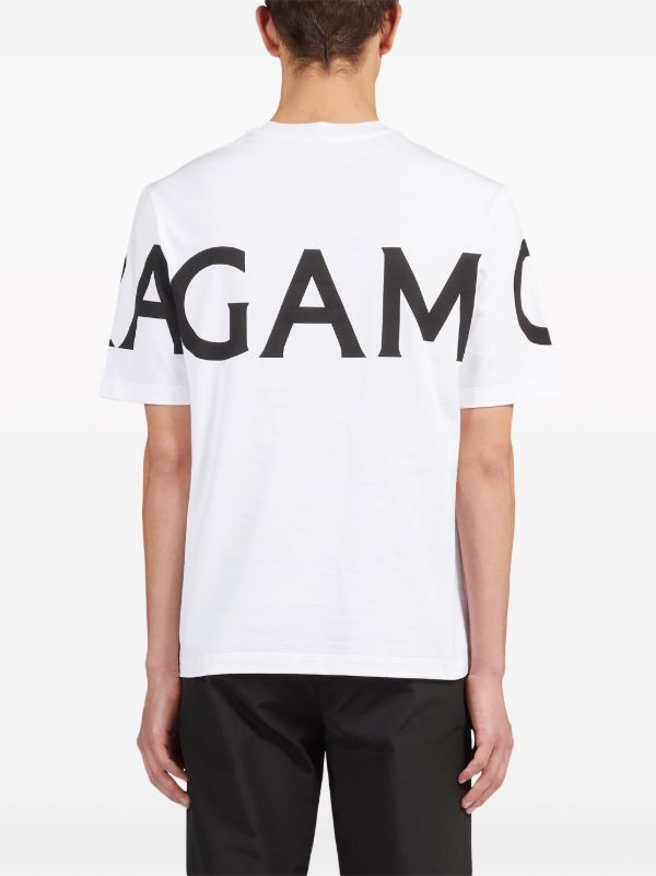 Ferragamo White Logo-Print Cotton T-shirt | Browns T-Shirts