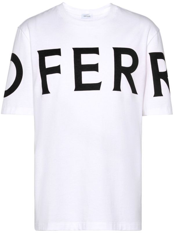 Ferragamo White Logo-Print Cotton T-shirt | Browns T-Shirts