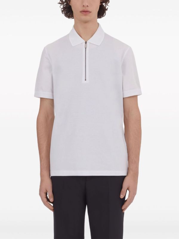 Ferragamo White Short-Sleeve Cotton Polo Shirt | Browns Polo Shirts