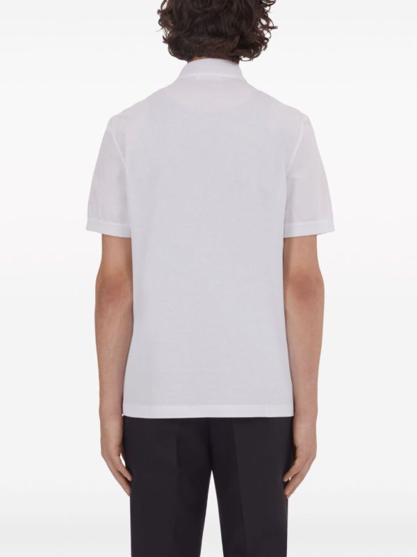 Ferragamo White Short-Sleeve Cotton Polo Shirt | Browns Polo Shirts