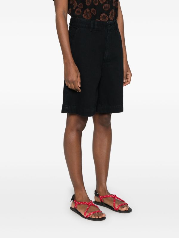 FRAME Black Organic Cotton Denim Shorts | Browns Denim Shorts