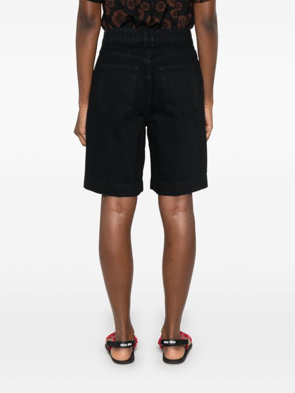 FRAME Black Organic Cotton Denim Shorts | Browns Denim Shorts