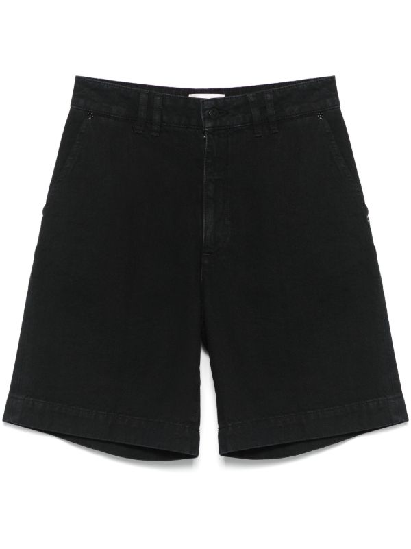 FRAME Black Organic Cotton Denim Shorts | Browns Denim Shorts