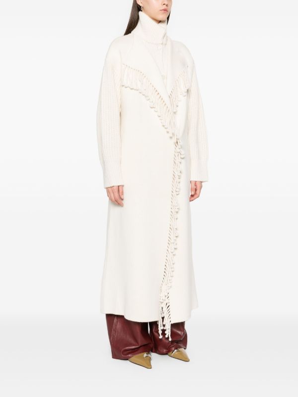 FRAME Fringed Wool Coat | Browns Single Breasted Coats