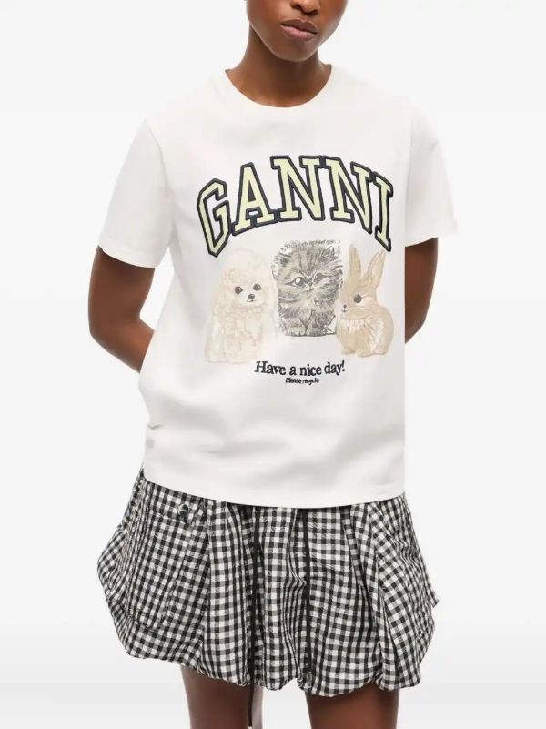 GANNI Animal-print | Browns T-Shirts & Jersey Shirts