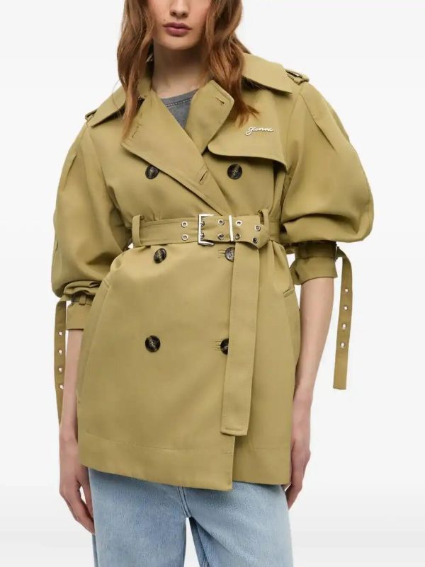 GANNI Balloon-sleeve Trench Coat | Browns Trench Coats & Raincoats