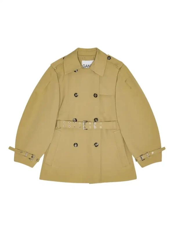 GANNI balloon-sleeve trench coat | Browns Trench Coats & Raincoats