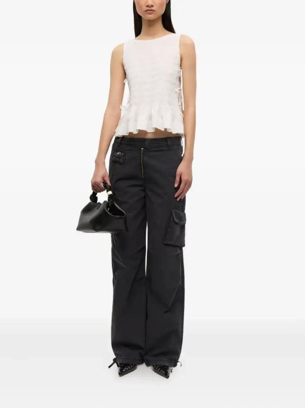 GANNI Chambray Seersucker Top | Browns Vests & Tank Tops