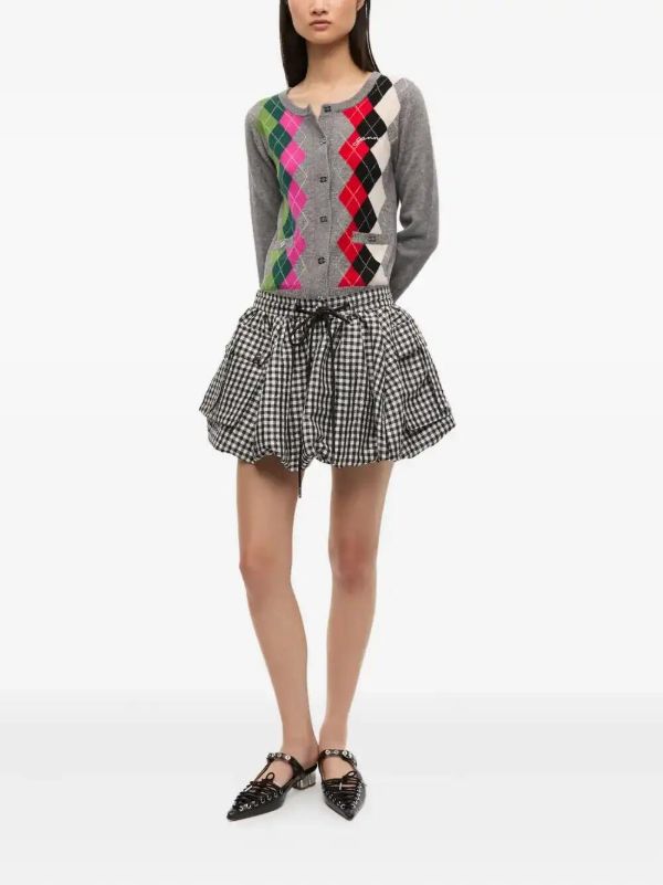 GANNI Checked Bubble Skirt | Browns Full Skirts