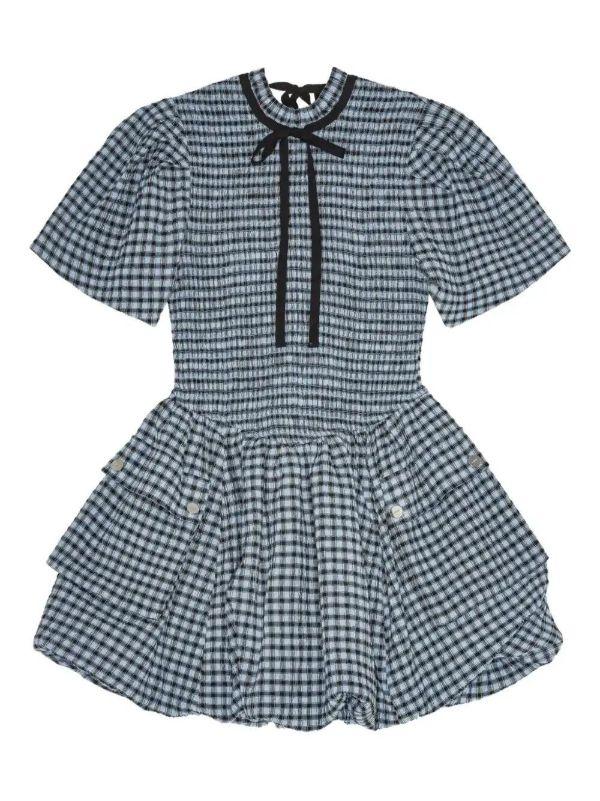 GANNI checked seersucker mini dress | Browns Day Dresses