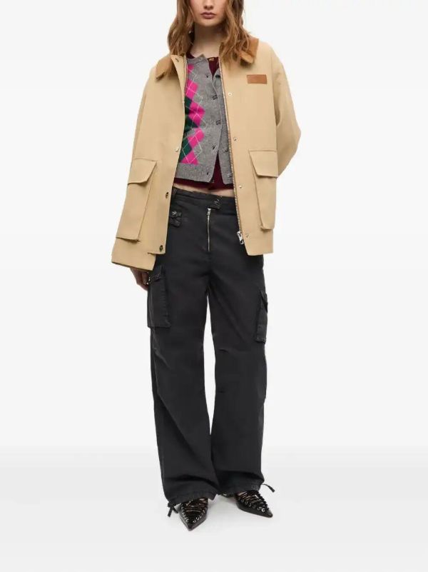 GANNI Corduroy-collar Utility Jacket | Browns Oversized Jackets