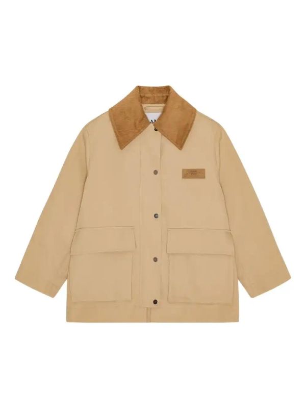 GANNI corduroy-collar utility jacket | Browns Oversized Jackets