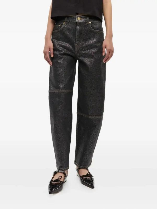 GANNI Foil Stary Jeans | Browns Straight-Leg Jeans