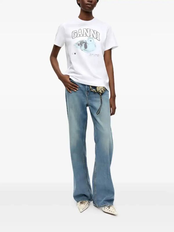 GANNI Organic Cotton T-shirt | Browns T-Shirts & Jersey Shirts