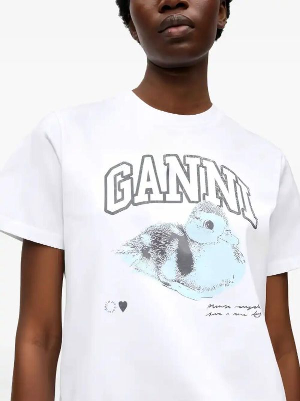 GANNI Organic Cotton T-shirt | Browns T-Shirts & Jersey Shirts