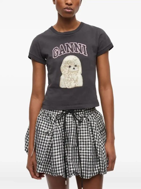GANNI Poddle-print T-shirt | Browns T-Shirts & Jersey Shirts