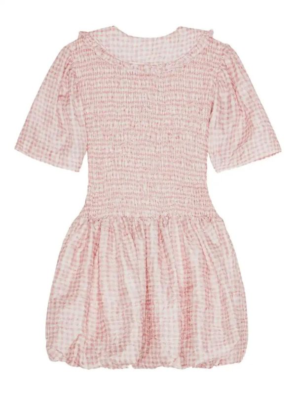GANNI Ruffled Smocked Mini Dress | Browns Day Dresses