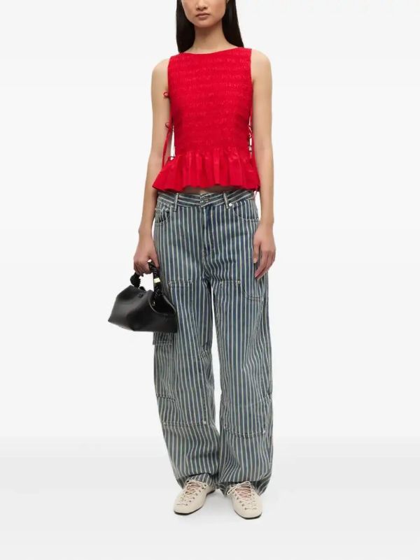 GANNI Striped Jeans | Browns Straight-Leg Jeans
