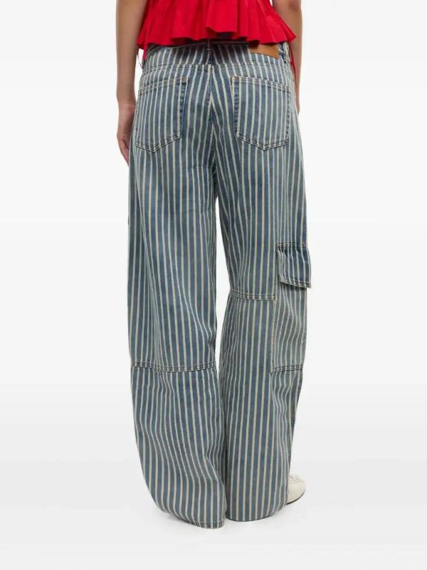 GANNI Striped Jeans | Browns Straight-Leg Jeans