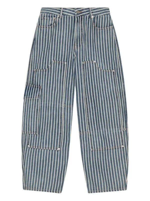 GANNI striped jeans | Browns Straight-Leg Jeans
