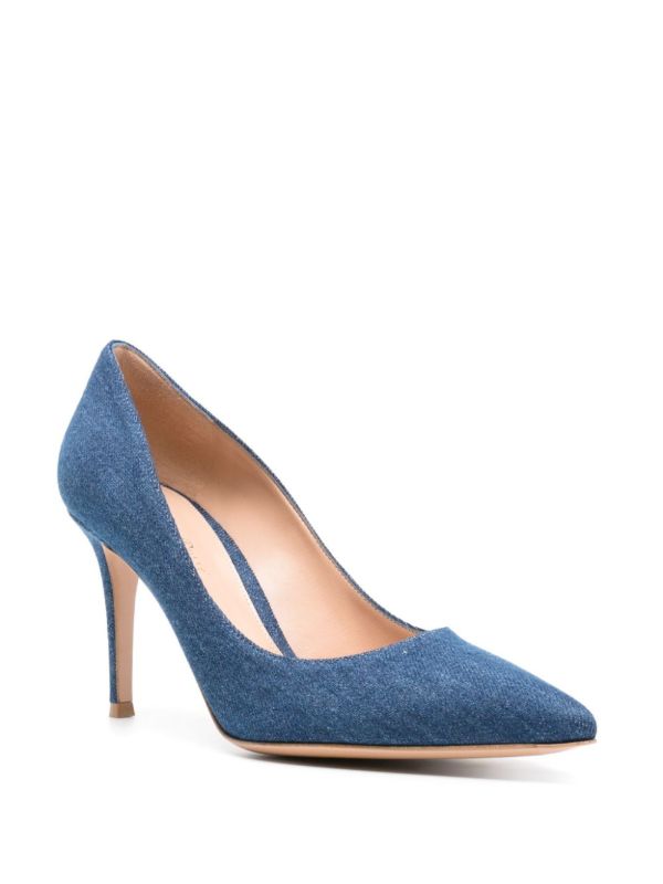 Gianvito Rossi 85mm Denim Pumps | Browns Pumps