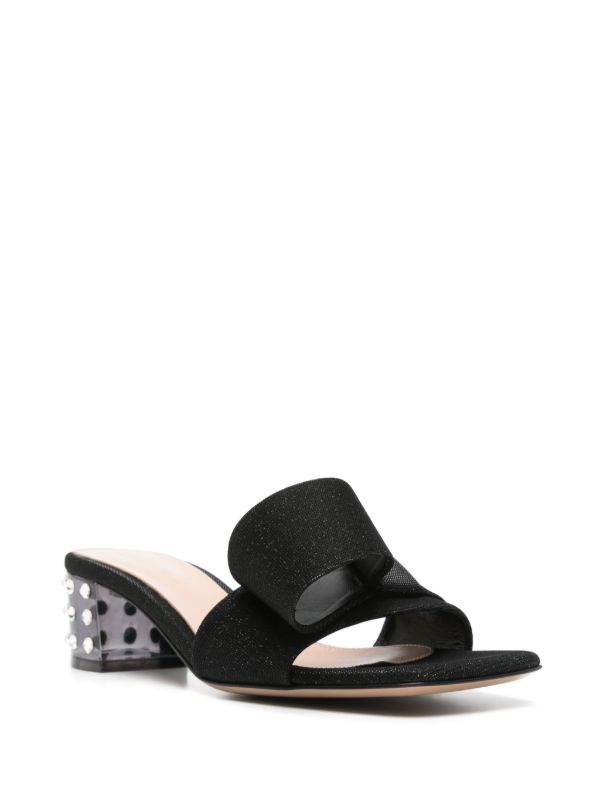 Gianvito Rossi Black 45mm Flash Mules | Browns Mules