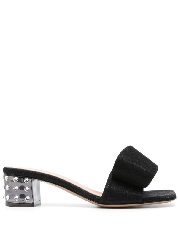 Gianvito Rossi Black 45mm Flash Mules | Browns Mules