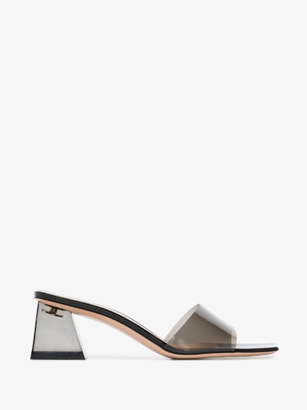 Gianvito Rossi Black 55 PVC Sandals | Browns Sandals