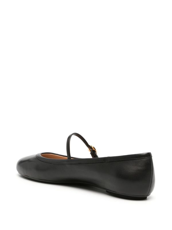 Gianvito Rossi Black Carla Leather Ballet Pumps | Browns Ballerina Shoes