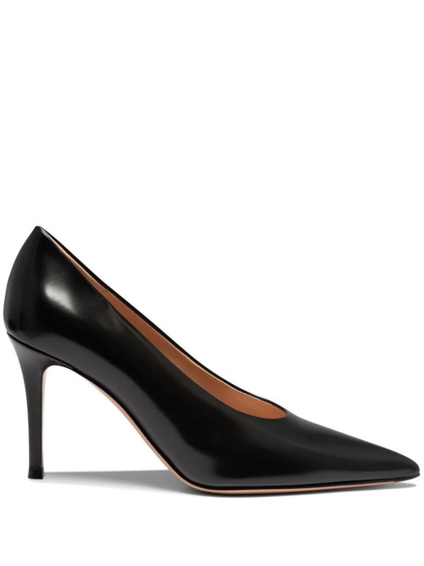 Gianvito Rossi Black Robbie 85 Leather Pumps | Browns Pumps