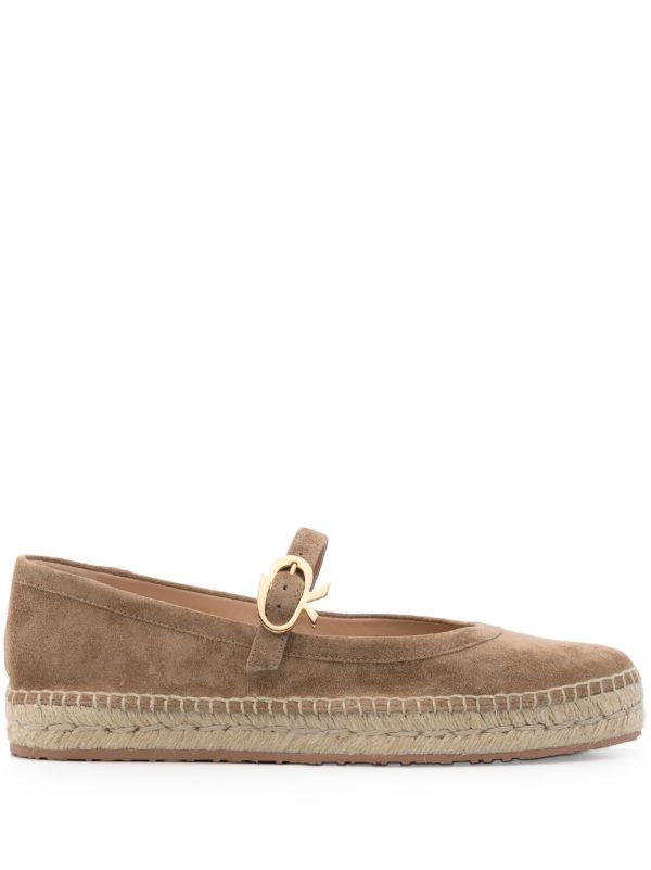 Gianvito Rossi Brown Elda Suede Espadrilles | Browns Espadrilles