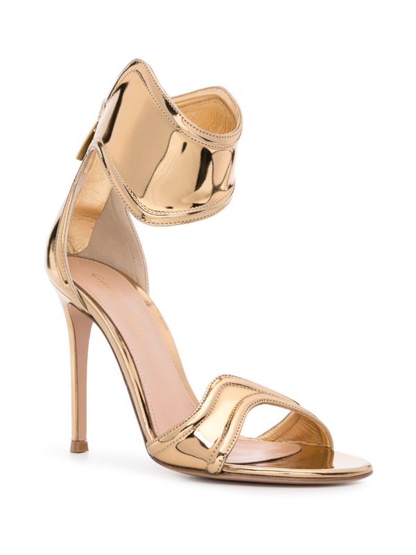 Gianvito Rossi Gold Lucrezia 105 Leather Sandals | Browns Sandals